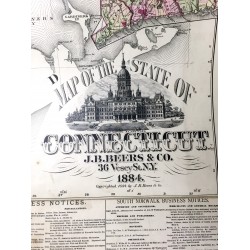 Map of the state of Connecticut.